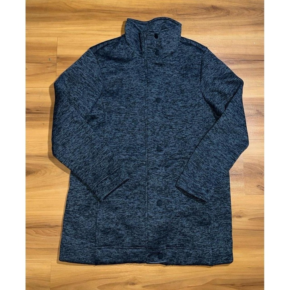 Womens NWOT Lands' End Full Zip Button Up Fleece Long Sweater Jacket